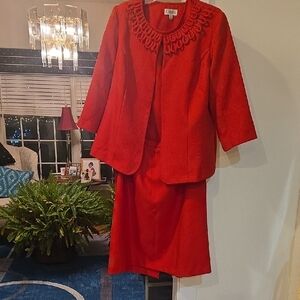 Elegant Red Women's Skirt Set